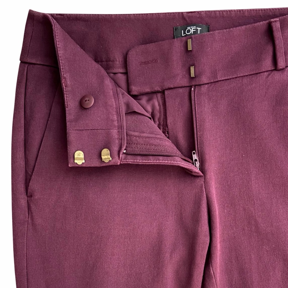 LOFT Julie Skinny Fit Ankle Pants in Plum - Picture 12 of 16